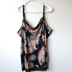 Fashion Bug Y2K Paisley Lace Camisole Tank Babydoll Womens 2X